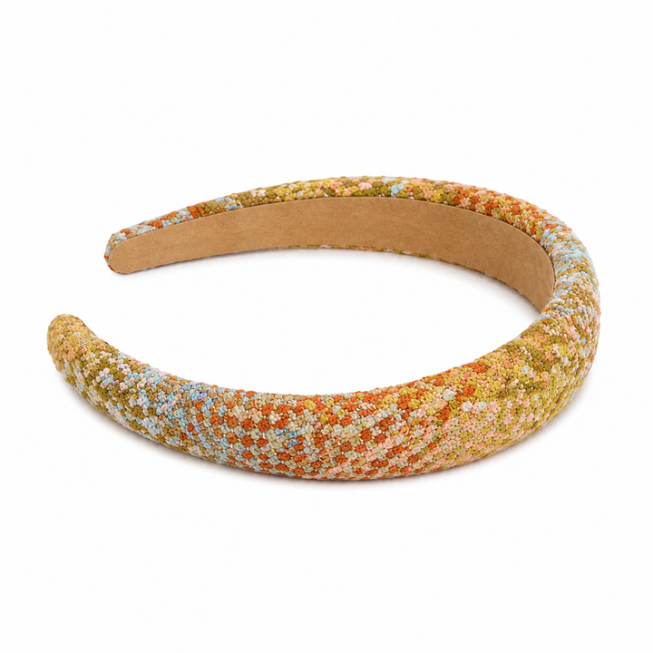 WS Plaid Padded Alice Headband - Burnt Colours - Hero