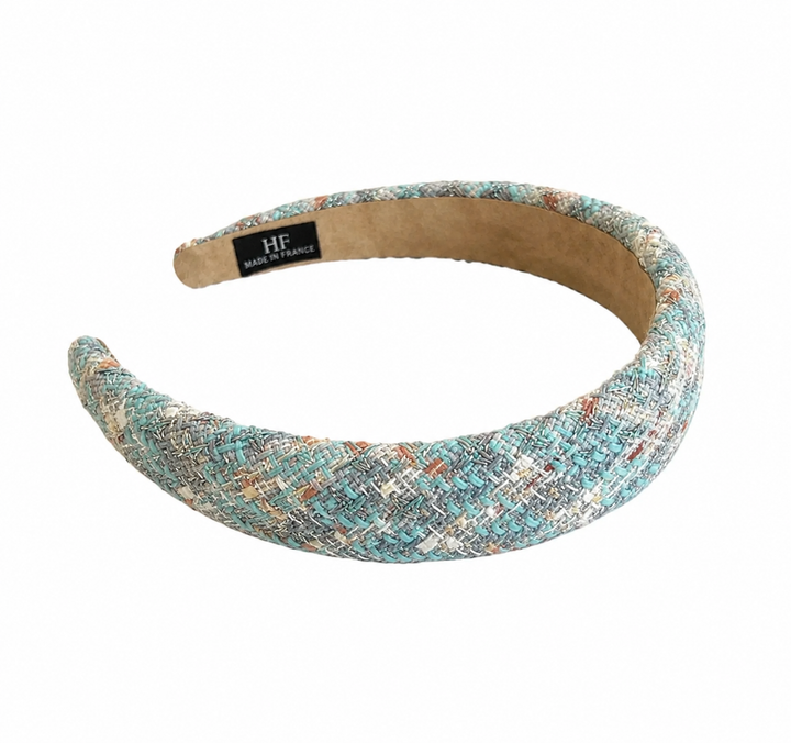 WS Plaid Padded Alice Headband - Blue/Grey - Hero