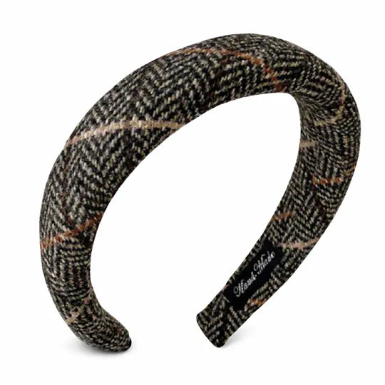 Plaid headband in Black 