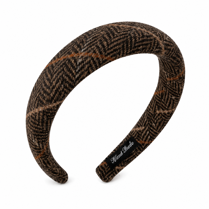 WS Plaid Padded BB Headband - Brown - Hero