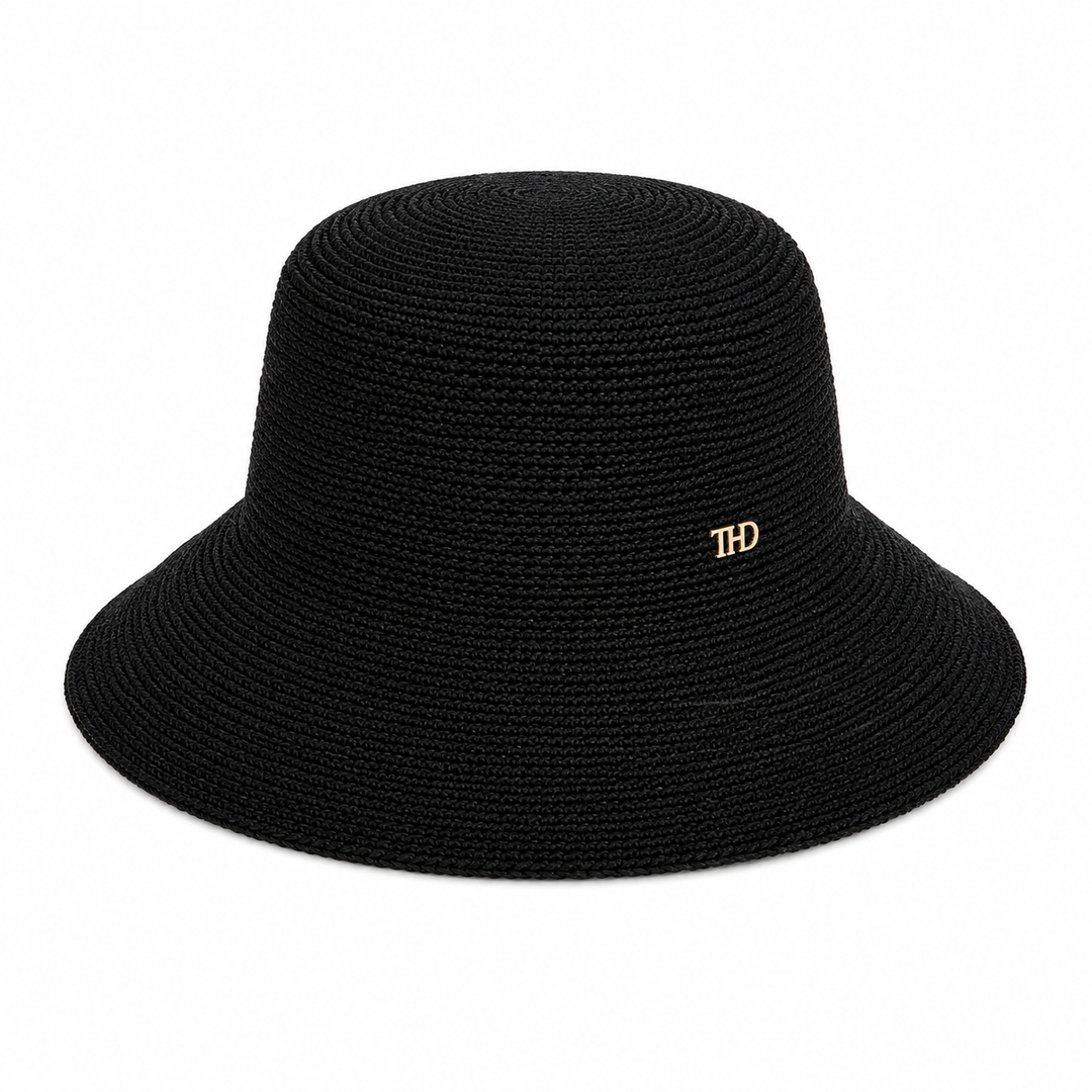 WS Positano Raffia Sun Hat - Black