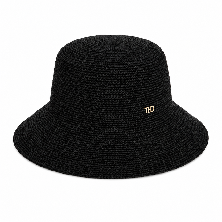 WS Positano Raffia Sun Hat - Black