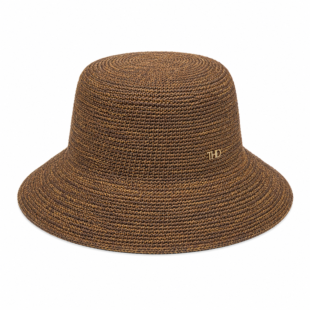 WS Positano Raffia Sun Hat - Chocolate