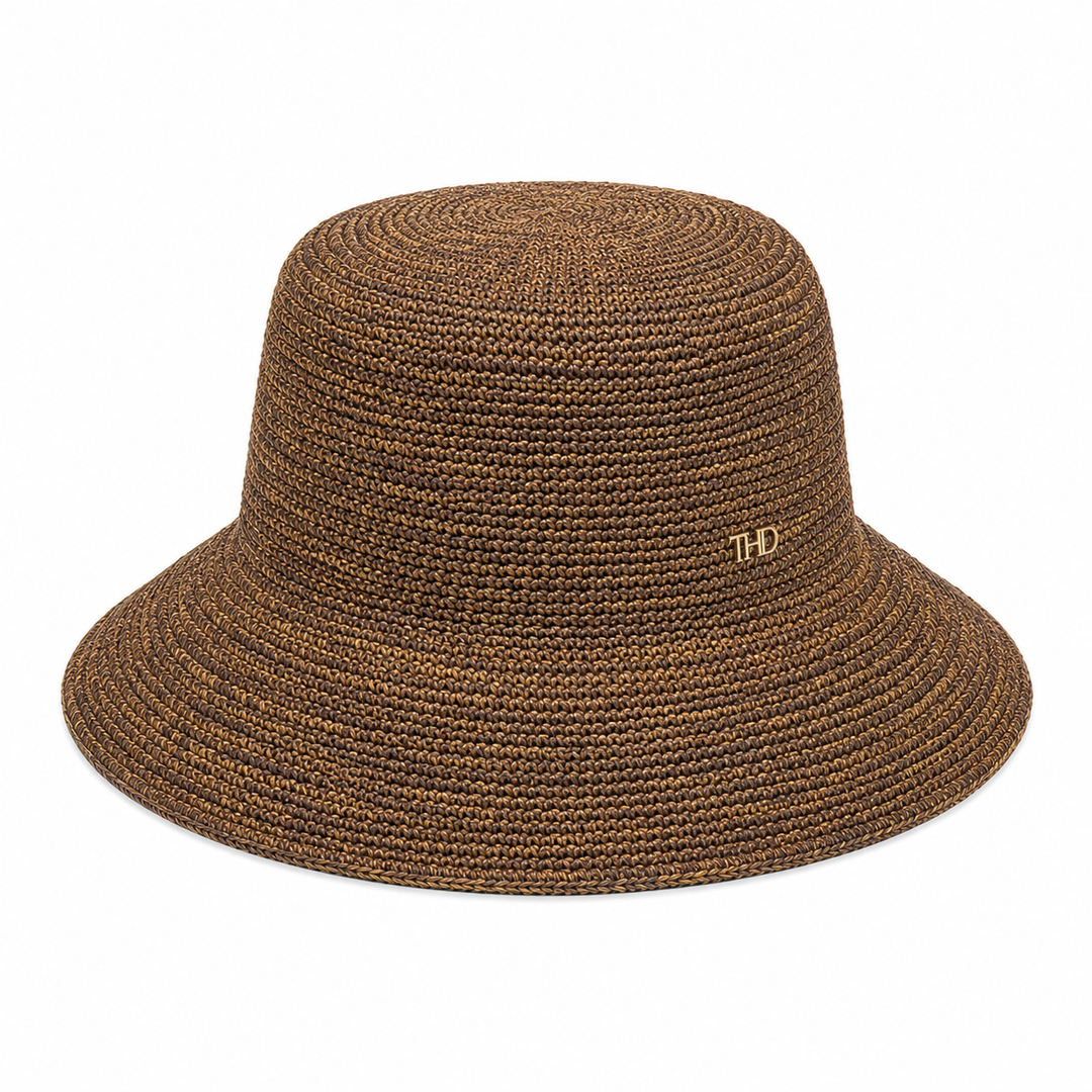 WS Positano Raffia Sun Hat - Chocolate