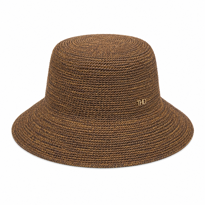 WS Positano Raffia Sun Hat - Chocolate