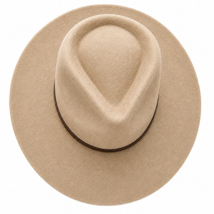 WS Australian Wool Teardrop Fedora - Light Brown/Fawn - Hero