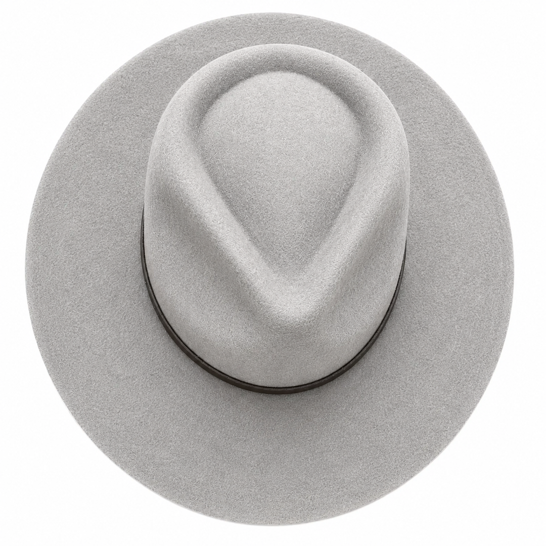 WS Australian Wool Teardrop Fedora - Light Grey - Hero
