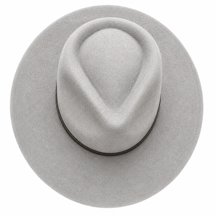 WS Australian Wool Teardrop Fedora - Light Grey - Hero