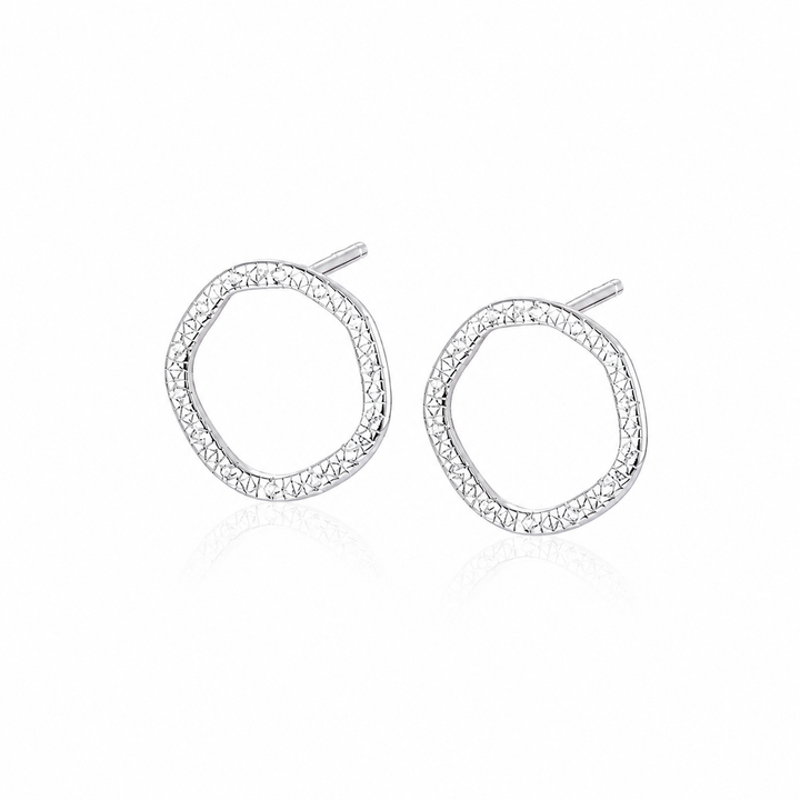 Rivière Circle Zirconia Sterling Silver Earrings - Hero