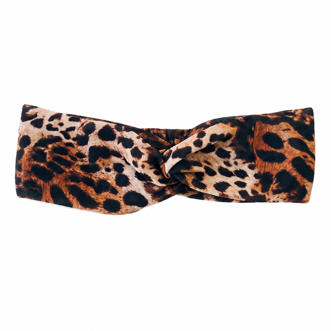 WS - Satin Elastic Headband - Leopard - Hero