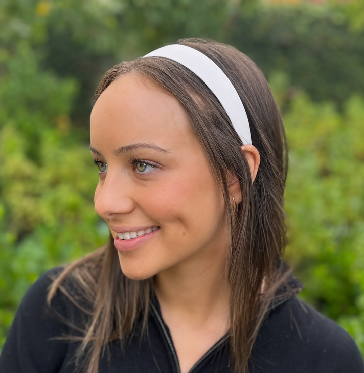 WS Satin Headband 2.5cm - White - Image 1