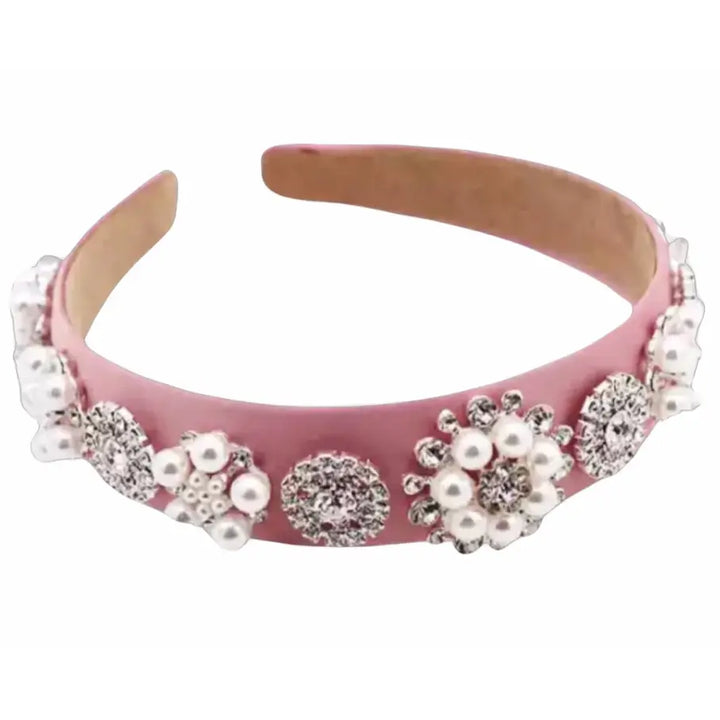 Premium Handmade Chanel Pink Pearl Deco Headband Tania Hird Designs