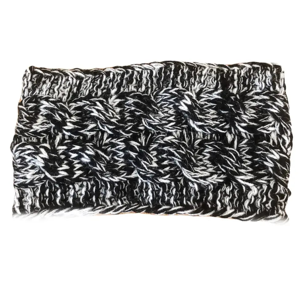 Knitted Cable Headband - Black & White Tania Hird Designs