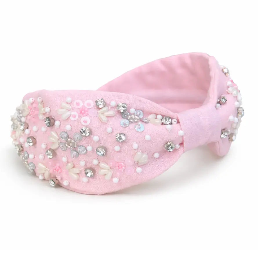 Headband — Stephanie - Handbeaded Linen Structured bespoke Headband Tania Hird Designs