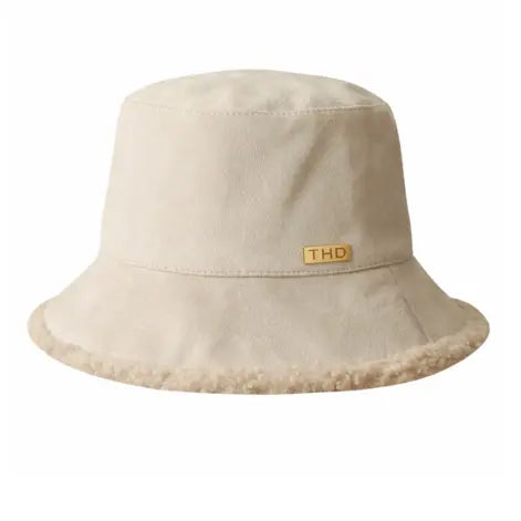 Vegan Suede Bucket Hat in Off White Tania Hird Designs