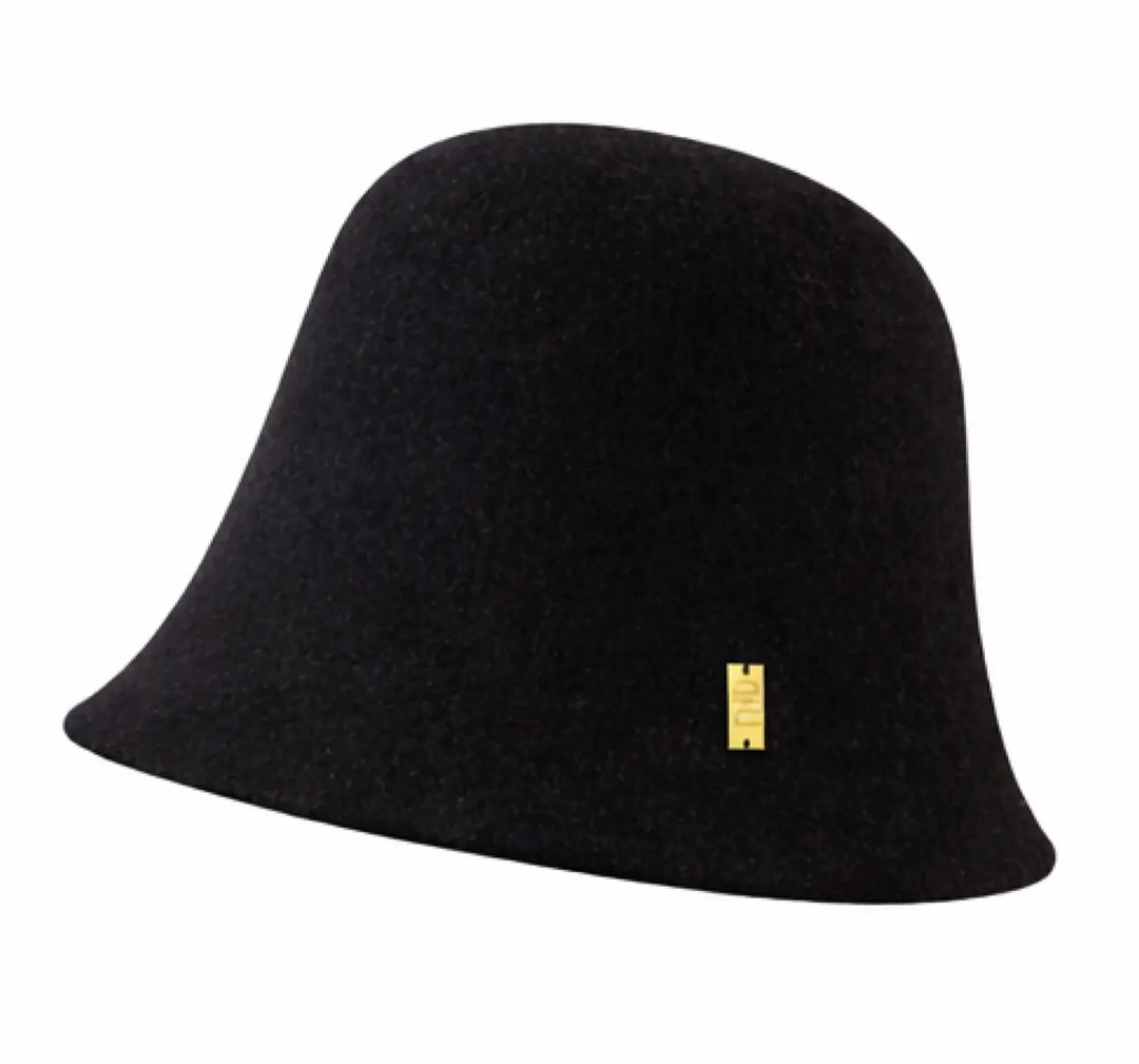 Boston Wool Cloche Hat- Black Tania Hird Designs