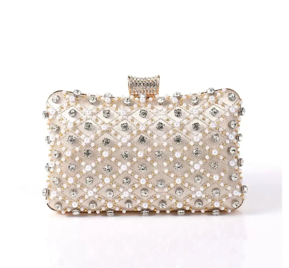 WS Nude Pearl Lattice Clutch Tania Hird Designs