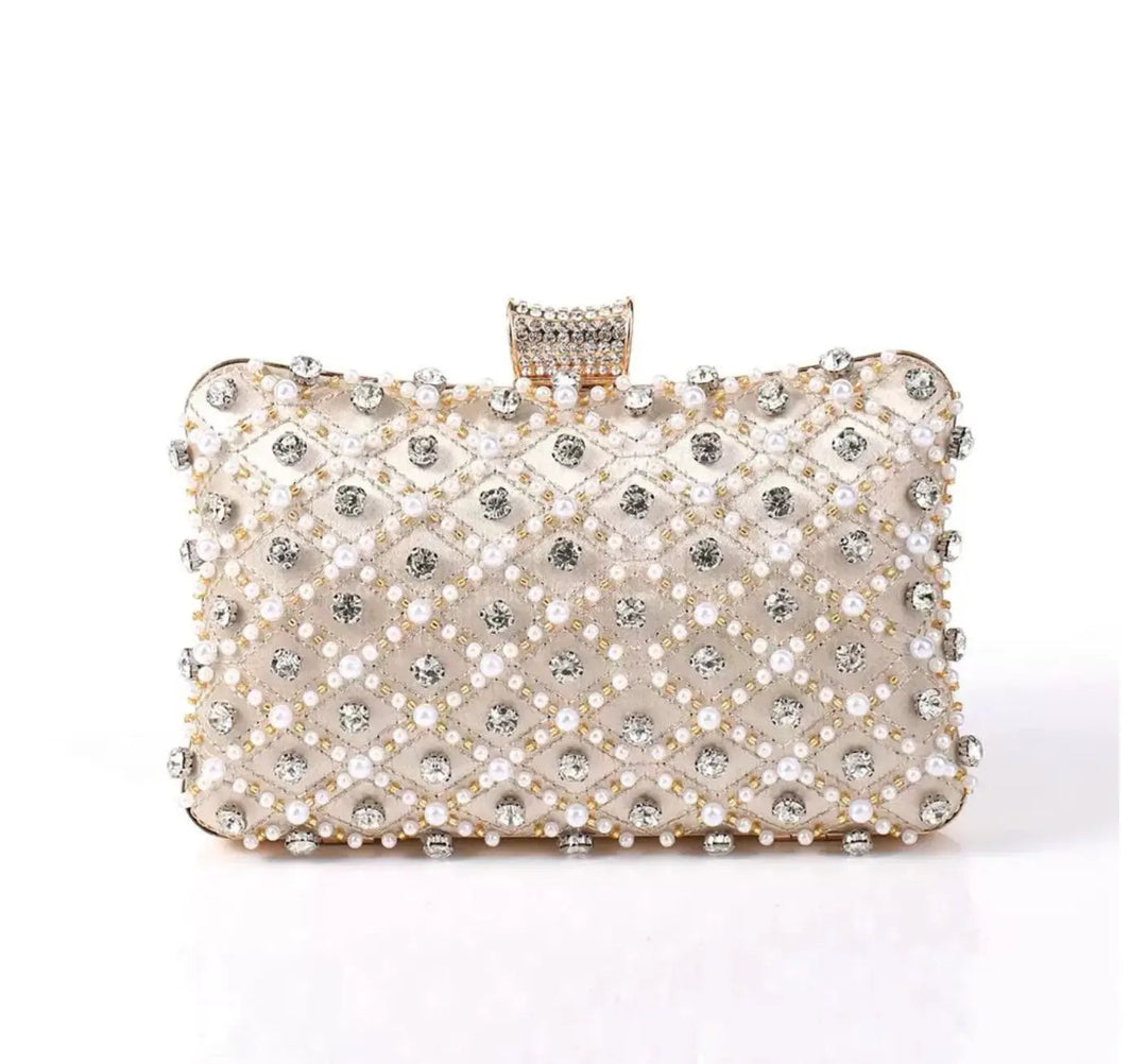 WS Nude Pearl Lattice Clutch Tania Hird Designs