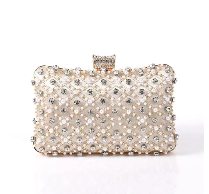 WS Nude Pearl Lattice Clutch Tania Hird Designs