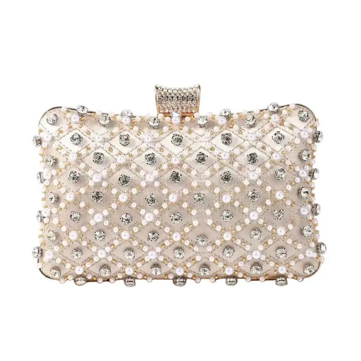 WS Nude Pearl Lattice Clutch Tania Hird Designs