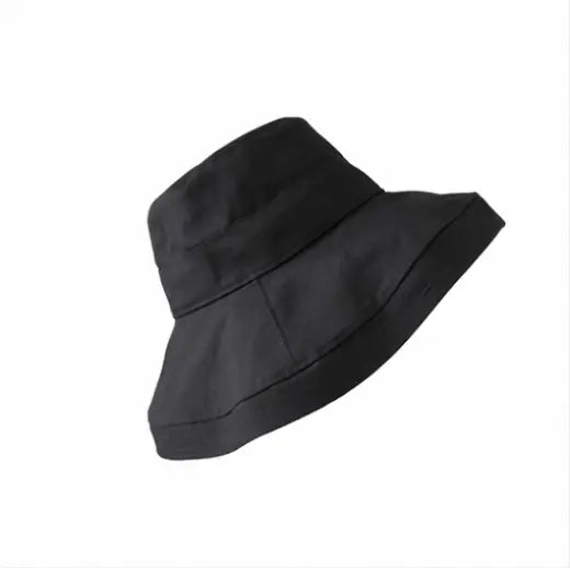 Hats - Oversized Brim Bucket Cottonblend in linen look Black Tania Hird Designs