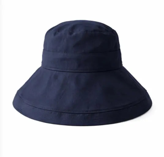 Hats - Oversized Brim Bucket Cottonblend in French Navy Tania Hird Designs