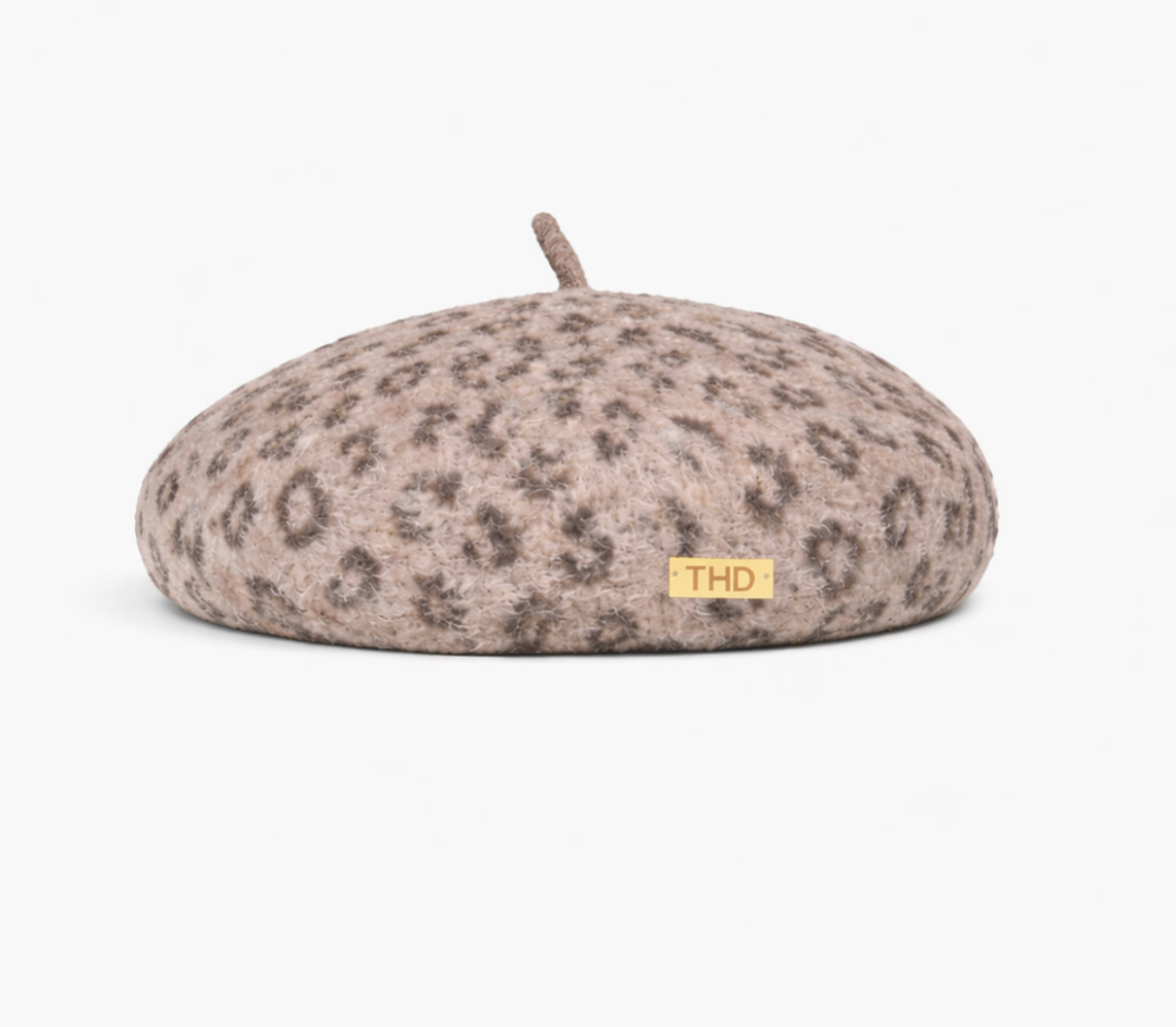 Lille Wool Leopard Beret - Mocha
