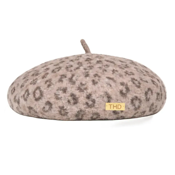 Lille Wool Leopard Beret - Mocha Tania Hird Designs