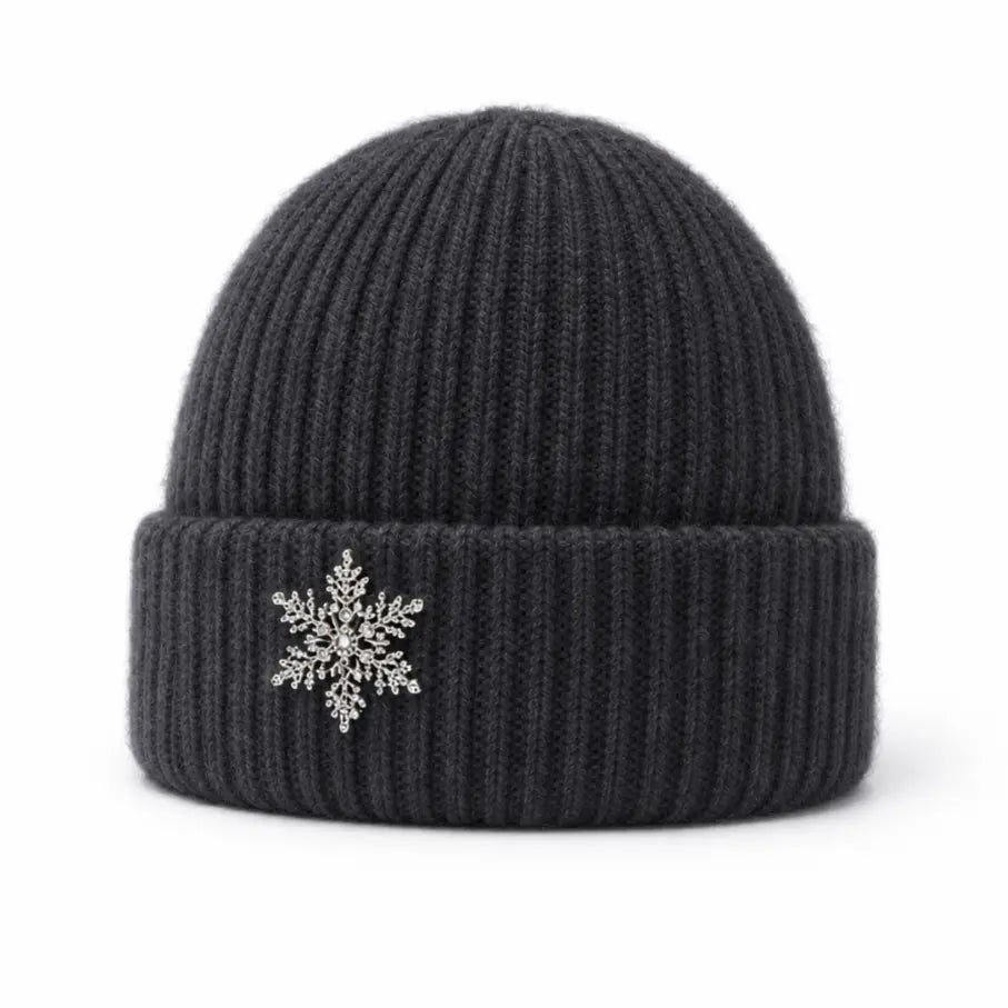 Angora Blend Beanie with Snowflake Tania Hird Designs