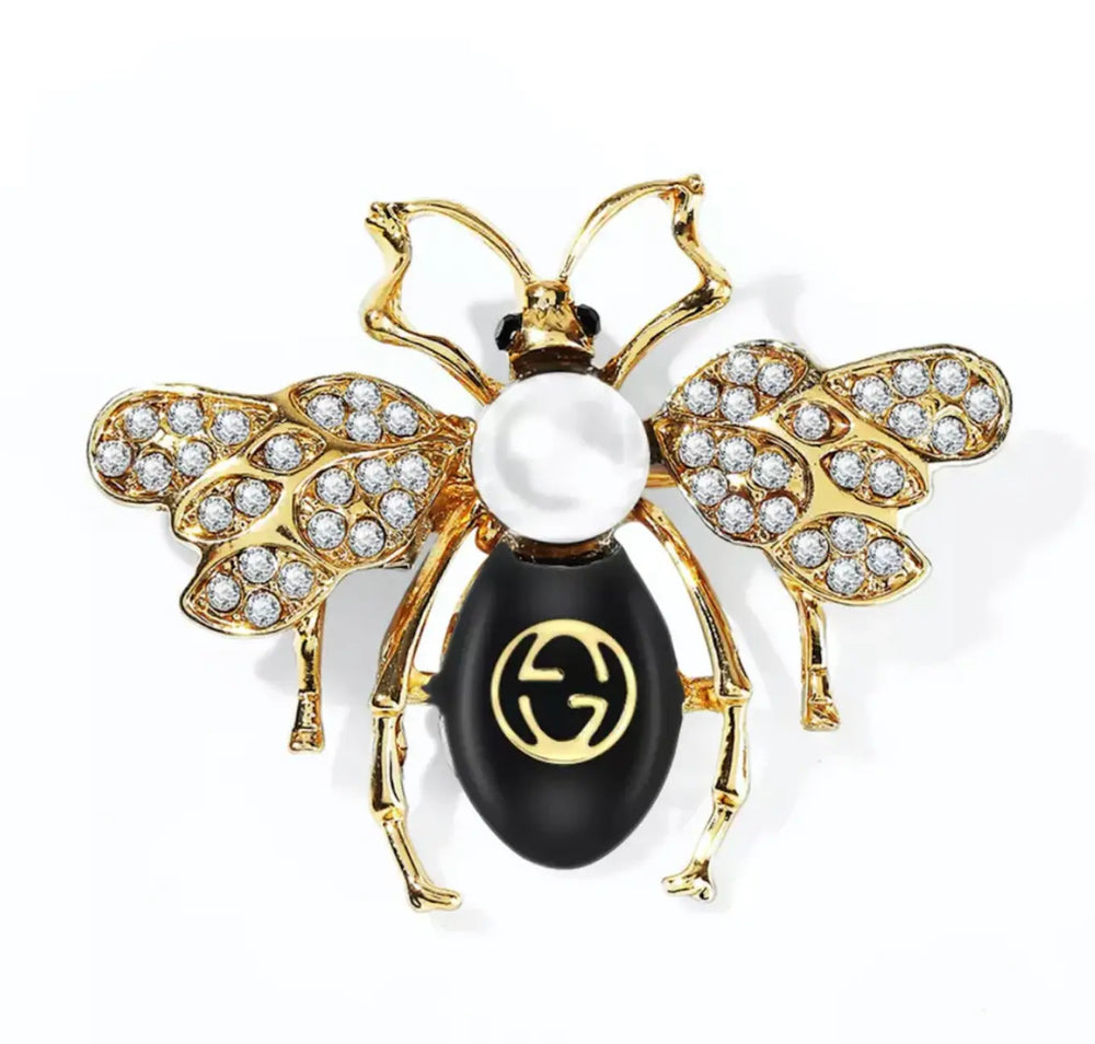 WS Brooch French Pearl Bee - Black Pearl