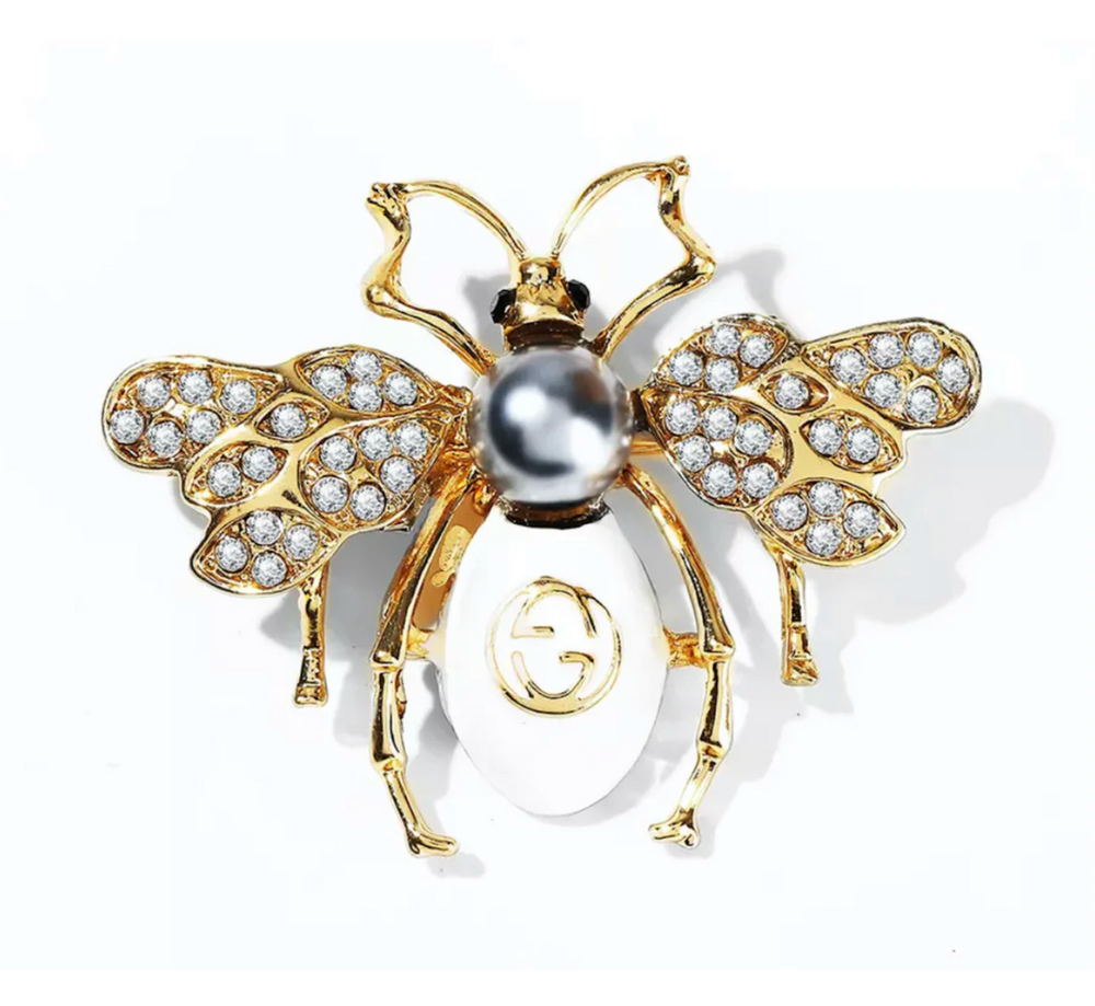 WS Brooch French Pearl Bee - White Pearl