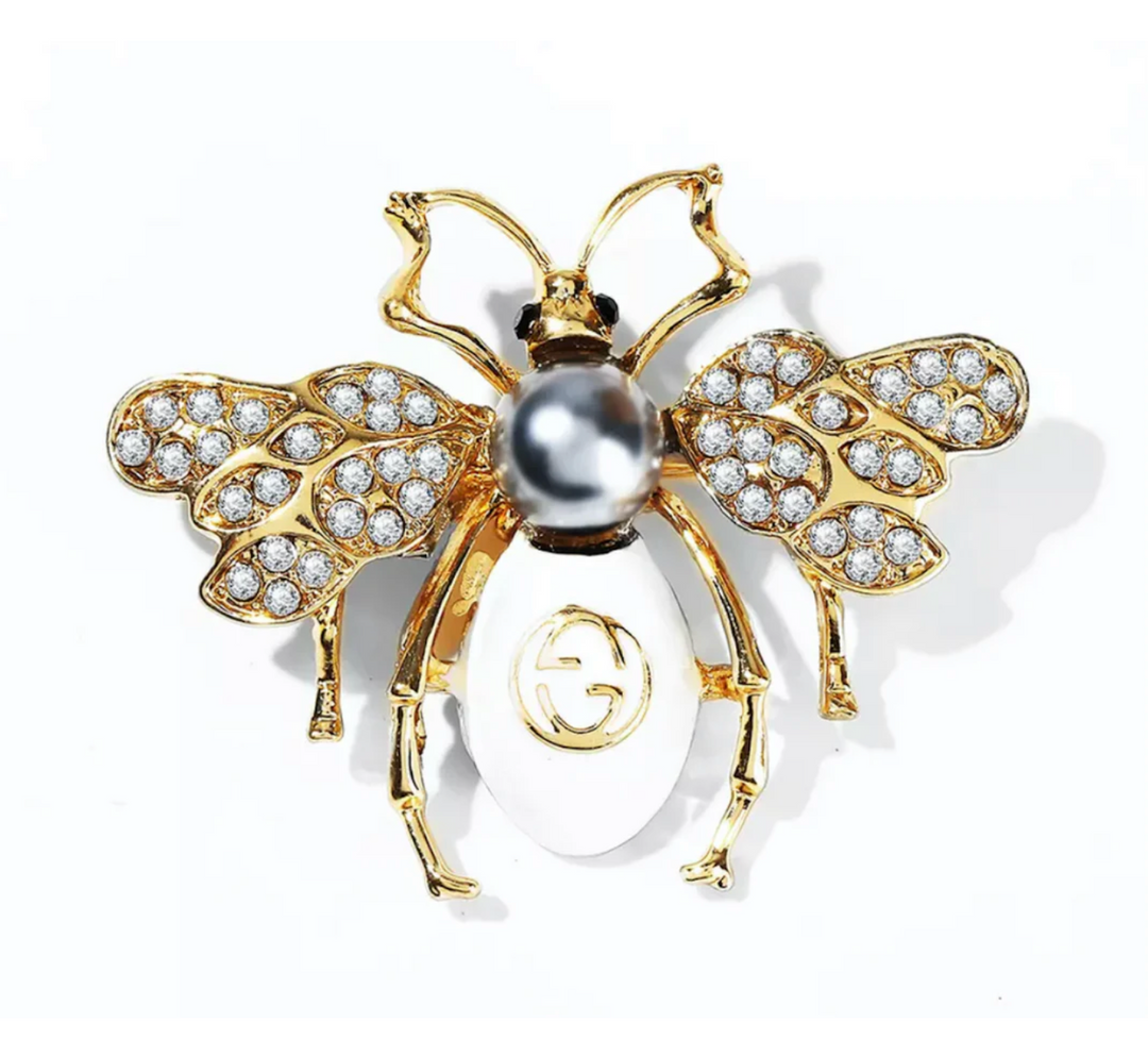 WS Brooch French Pearl Bee - White Pearl