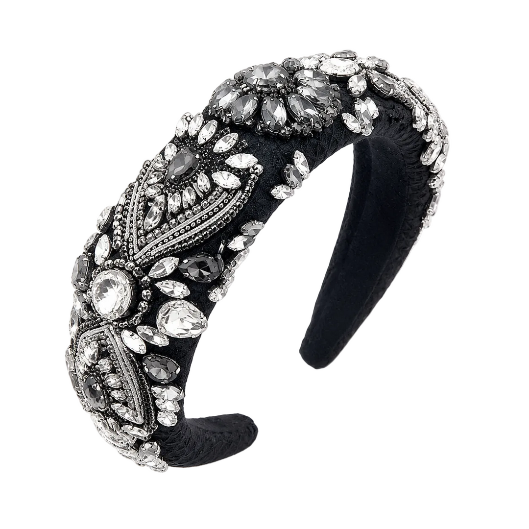 WS Selene Statement Headband - Black & Crystals - Hero