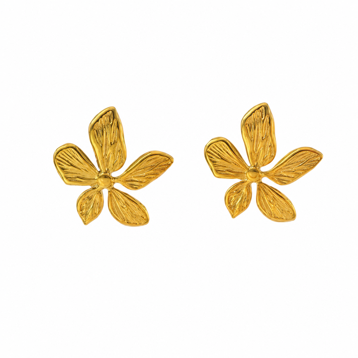 WS Shikira Gold Flower Earrings - Gold