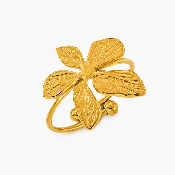 WS Shikira Gold Flower Ring - Gold - Hero