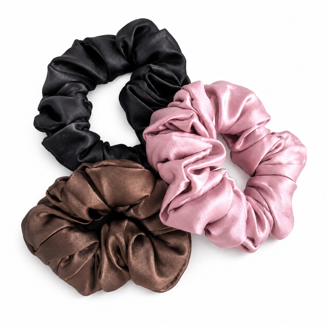 WS - Silk Scrunchie Pack - Black, Chocolate and Decadence