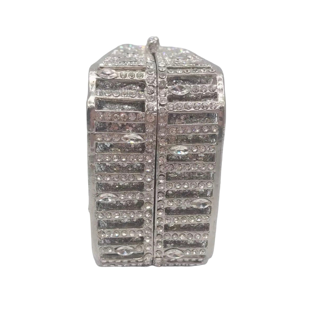 WS the Solara Crystal Handcrafted Clutch Bag Silver - Silver - Image 1
