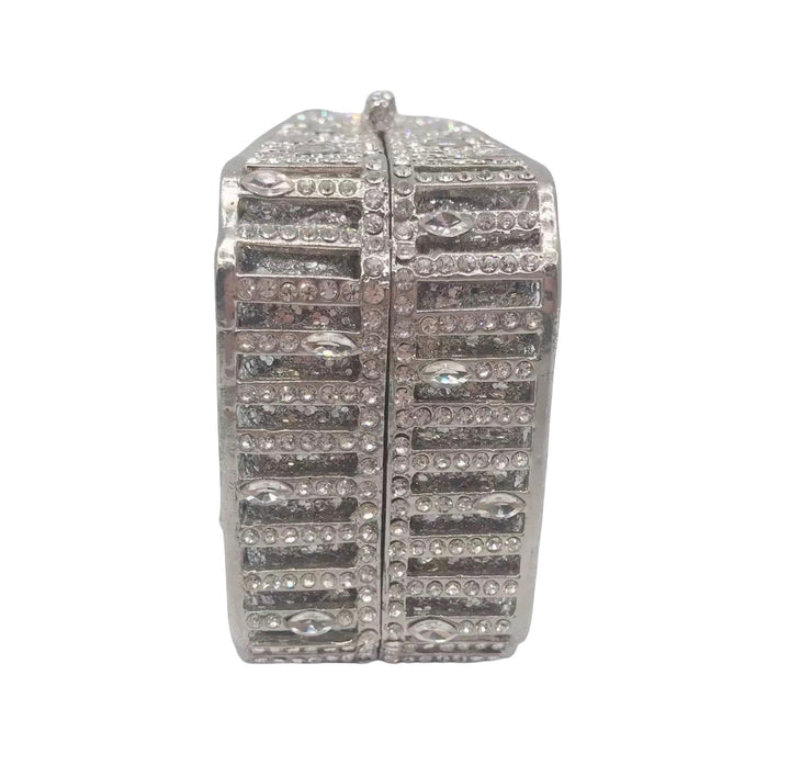 WS the Solara Crystal Handcrafted Clutch Bag Silver - Silver - Image 1