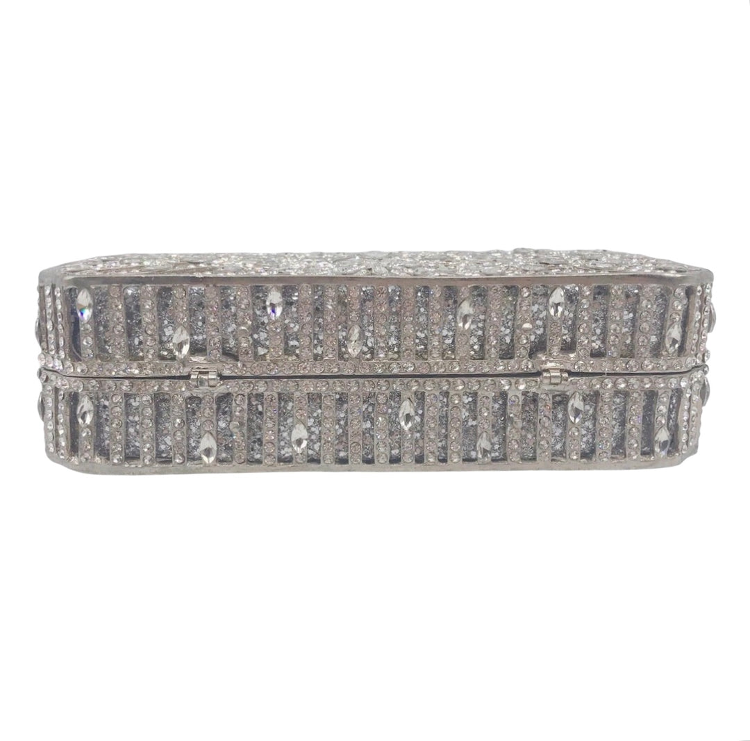 WS the Solara Crystal Handcrafted Clutch Bag Silver - Silver - Image 2