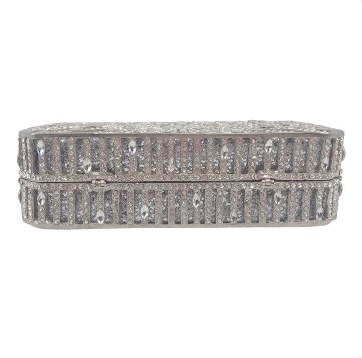 WS the Solara Crystal Handcrafted Clutch Bag Silver - Silver - Image 2