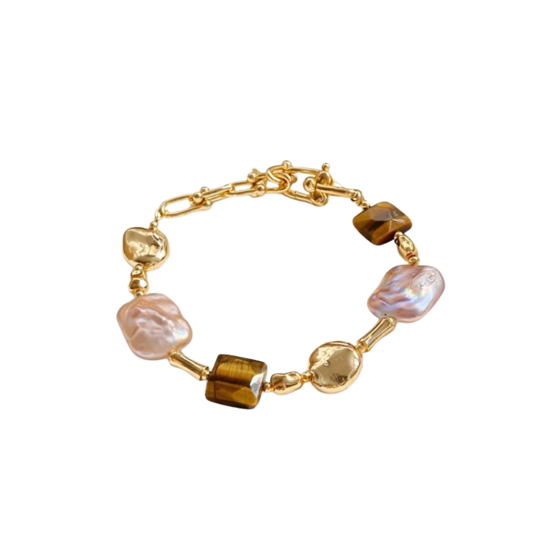 WS Solene Pearl and Tiger Eye Stone bracelet - Hero
