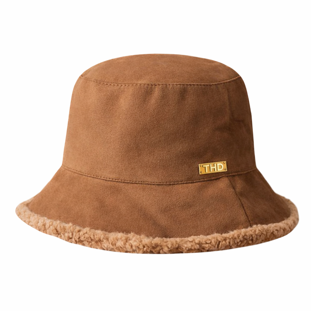 WS Vegan Suede Bucket Hat - Camel Brown