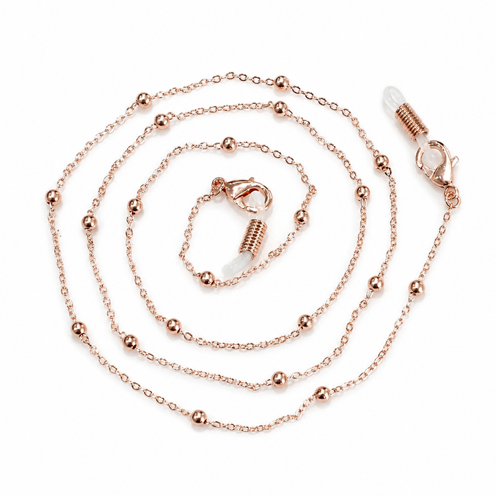 WS Glasses / Sunglasses/Mask Chain Metal - Rose Gold - Image 1
