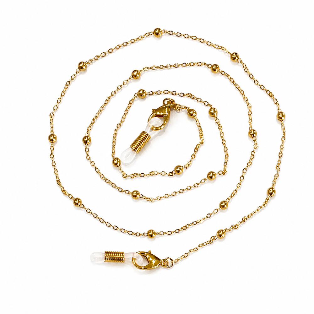 WS Glasses / Sunglasses/Mask Chain Metal - Gold - Image 1