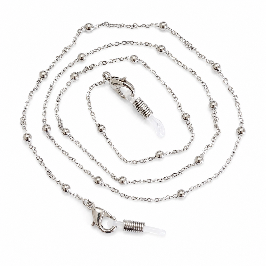 WS Glasses / Sunglasses/Mask Chain Metal - Silver - Image 1