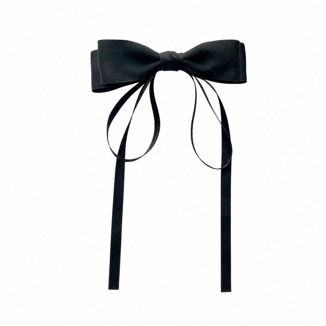 WS The Jennifer Bow Barette Wide - Black - Hero