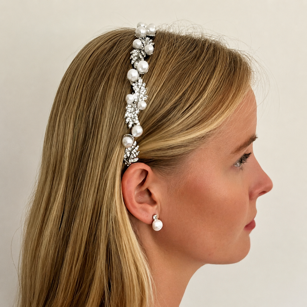 The Philly Crystal & Pearl Vine Crown - Image 1