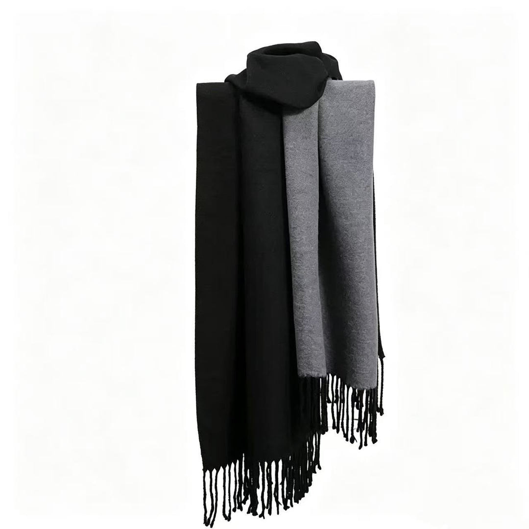 WS Two Tone Scarf - Black and Grey - Hero