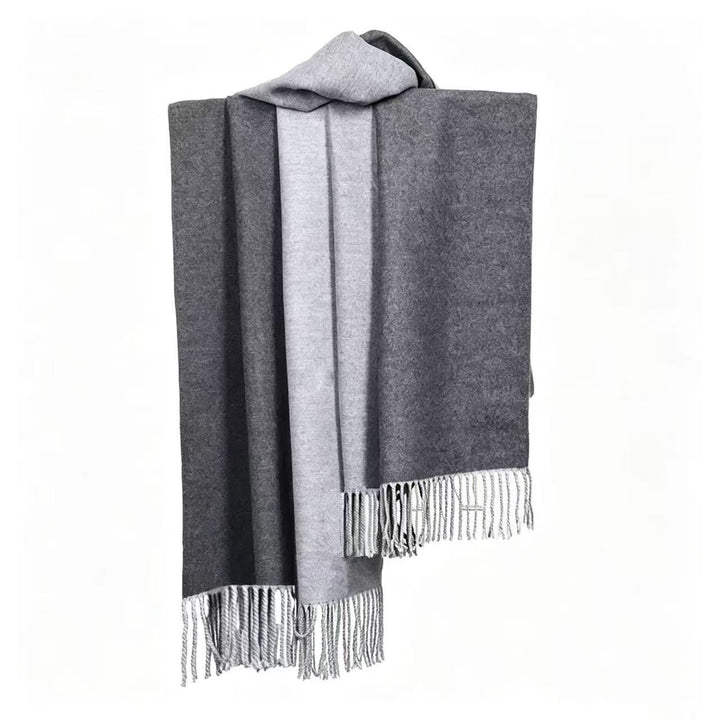 WS Two Tone Scarf - MidGrey and Grey - Hero