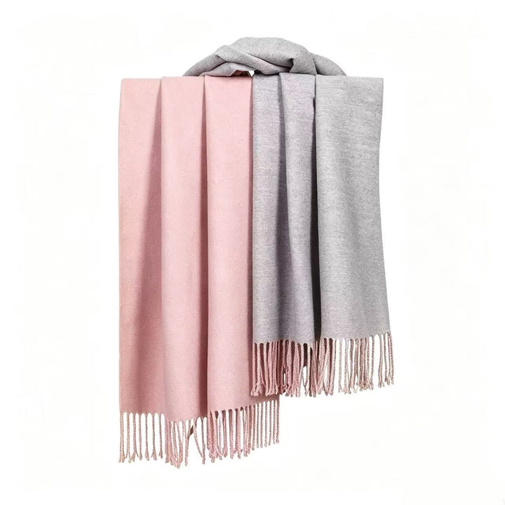 WS Two Tone Scarf - Pink and Grey - Hero